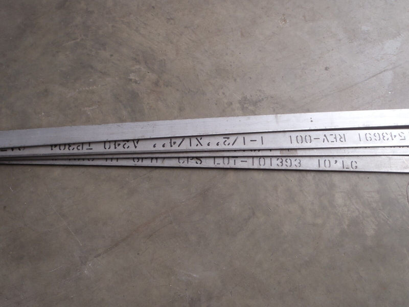 Stainless Steel Flat Bar Stock 1-1/2" X 1/4" X 10' Ft ASTM A240 TP304 LOT OF 4 - Maverick Industrial Sales