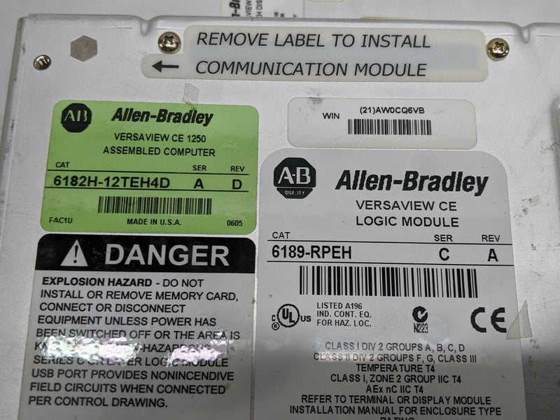 Allen Bradley 6182H-12TEH4D Versaview CE 1250H, 6189-RPEH, 6189-RDT12C HMI - Maverick Industrial Sales