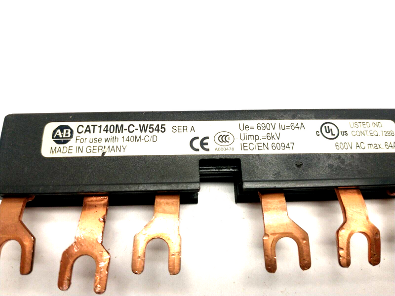 Allen Bradley 140M-C-W545 Ser. A Compact Busbar 64A 54mm Spacing - Maverick Industrial Sales