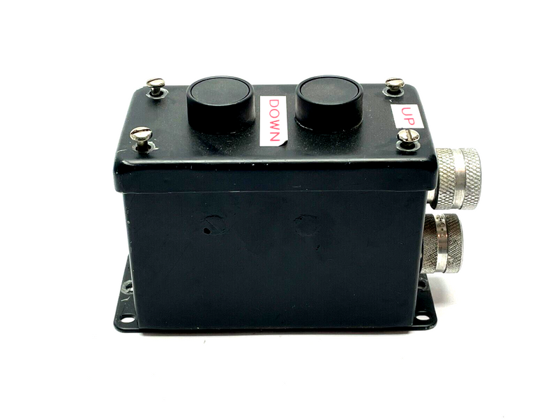 Hoffman E-2PBGX Pushbutton Enclosure Black w/ Allen Bradley 800E-3X10 Modules - Maverick Industrial Sales