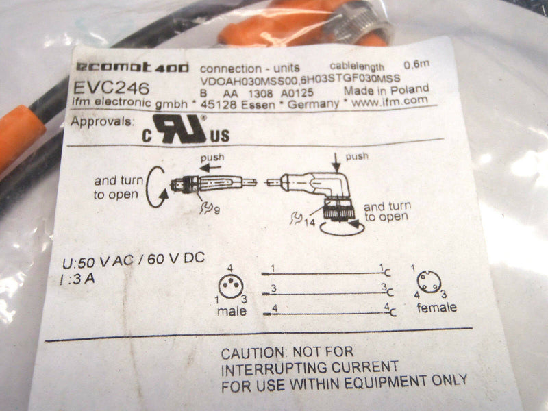 Ecomat 400 EVC246 .6M Connector Cable VDOAH030MSS00, 6H03STGF030MSS - Maverick Industrial Sales