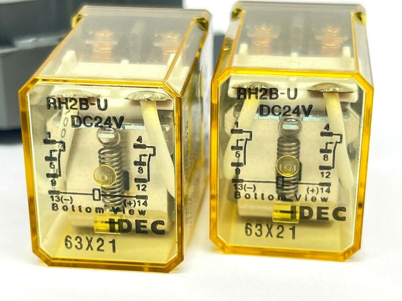 IDEC SH2B-05 Relay Socket 84913 w/ RH2B-U Relay DC24V LOT OF 2 - Maverick Industrial Sales