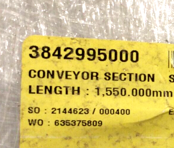 Bosch Rexroth 3842995000 Conveyor Section Aluminum Extrusion ST 2/R Plus 1550mm - Maverick Industrial Sales