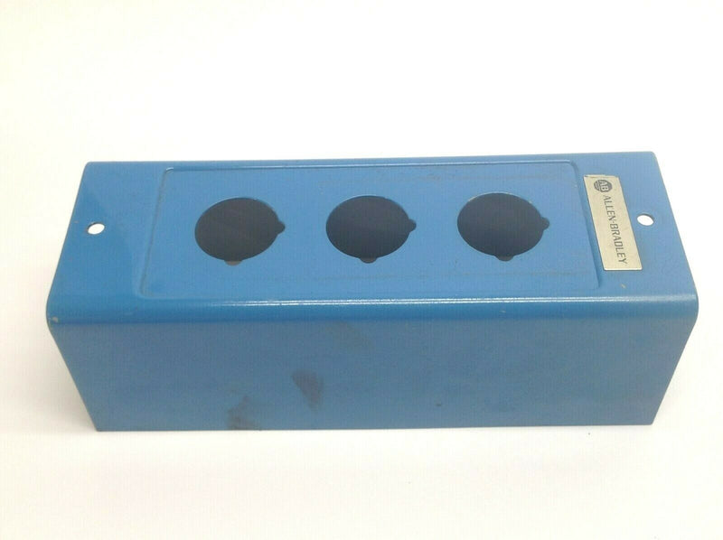 Allen Bradley Blue 3 PushButton Enclosure Box Topper 3-3/8" X 2-7/8" - Maverick Industrial Sales