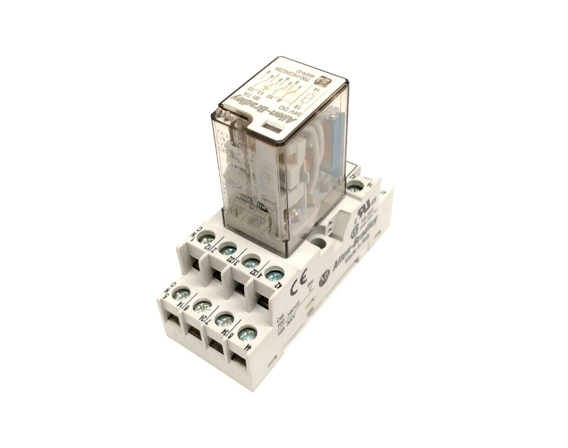 Allen Bradley 700-HC24Z24 Ser. D GP Ice Cube Relay 24VDC & 700-HN103 Ser. C Base - Maverick Industrial Sales