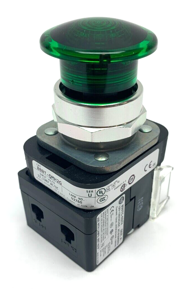 Allen Bradley 800T-QMH2B Ser U 30mm Green Illuminated Push Button 40mm Mush Head - Maverick Industrial Sales