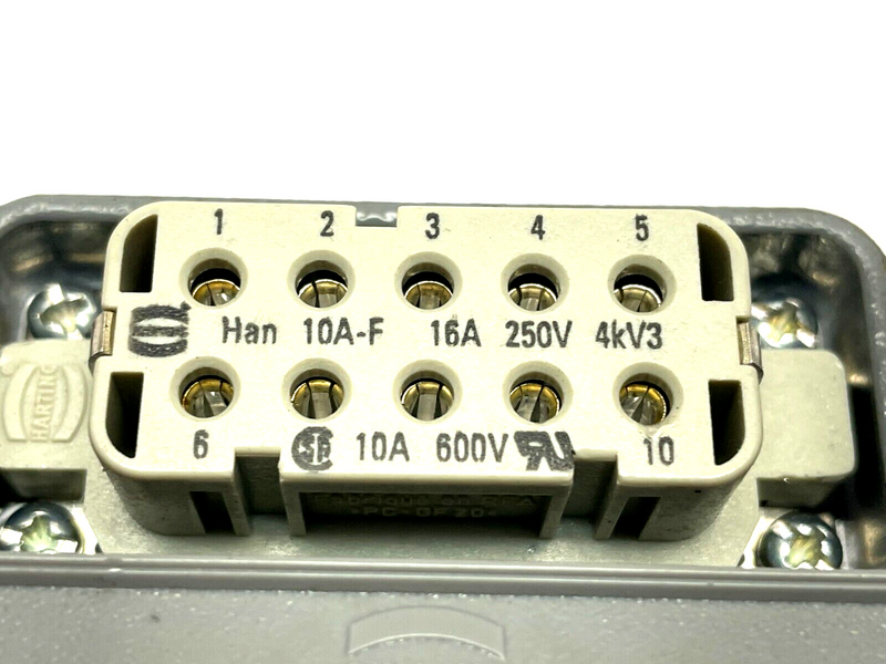 Harting Han 10A-F Enclosed Industrial Connector 09 20 010 2814 - Maverick Industrial Sales