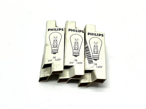 Philips S6 Incandescent Light Bulb 6W 145V LOT OF 3 - Maverick Industrial Sales