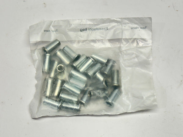 93483A691 Zinc-Plated Steel Rivet Nut 1/4"-20 Int-Thread .08"-.140" Thick QTY 25 - Maverick Industrial Sales