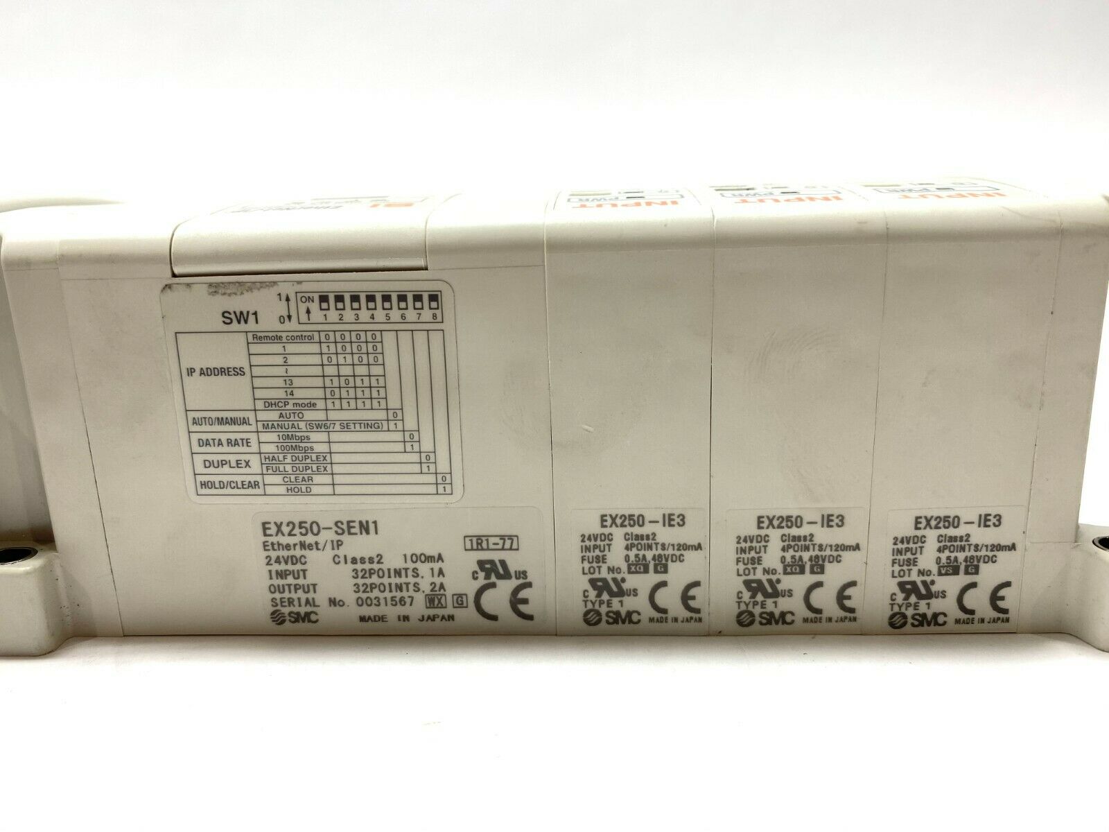 SMC VV5QC11-04N3SDZENN33 Manifold w/ Ethernet/IP SI Unit Modules 4-Port - Maverick Industrial Sales