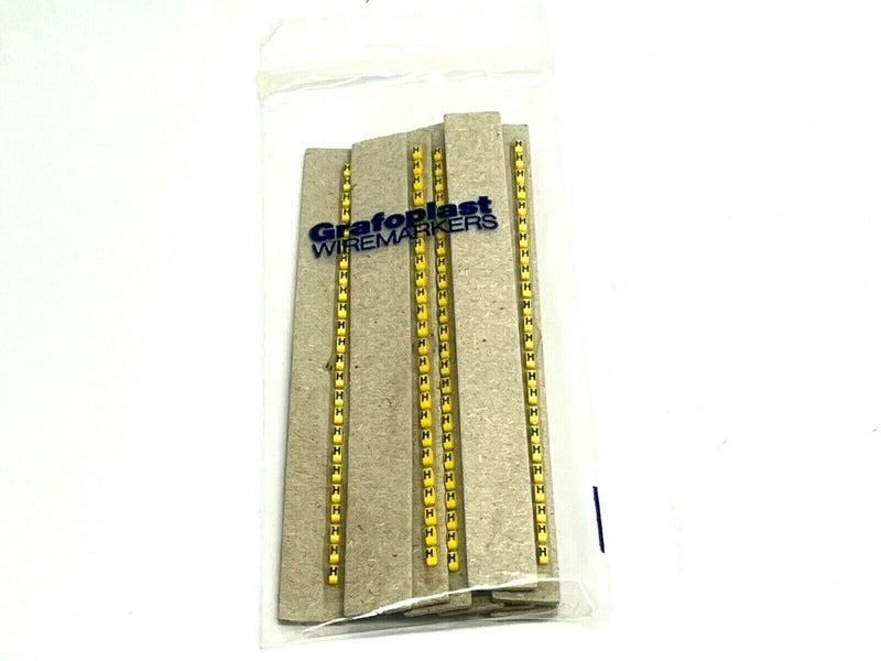 Grafoplast 117 Wire Markers H Black on Yellow 10 Strips 9TFX95 - Maverick Industrial Sales