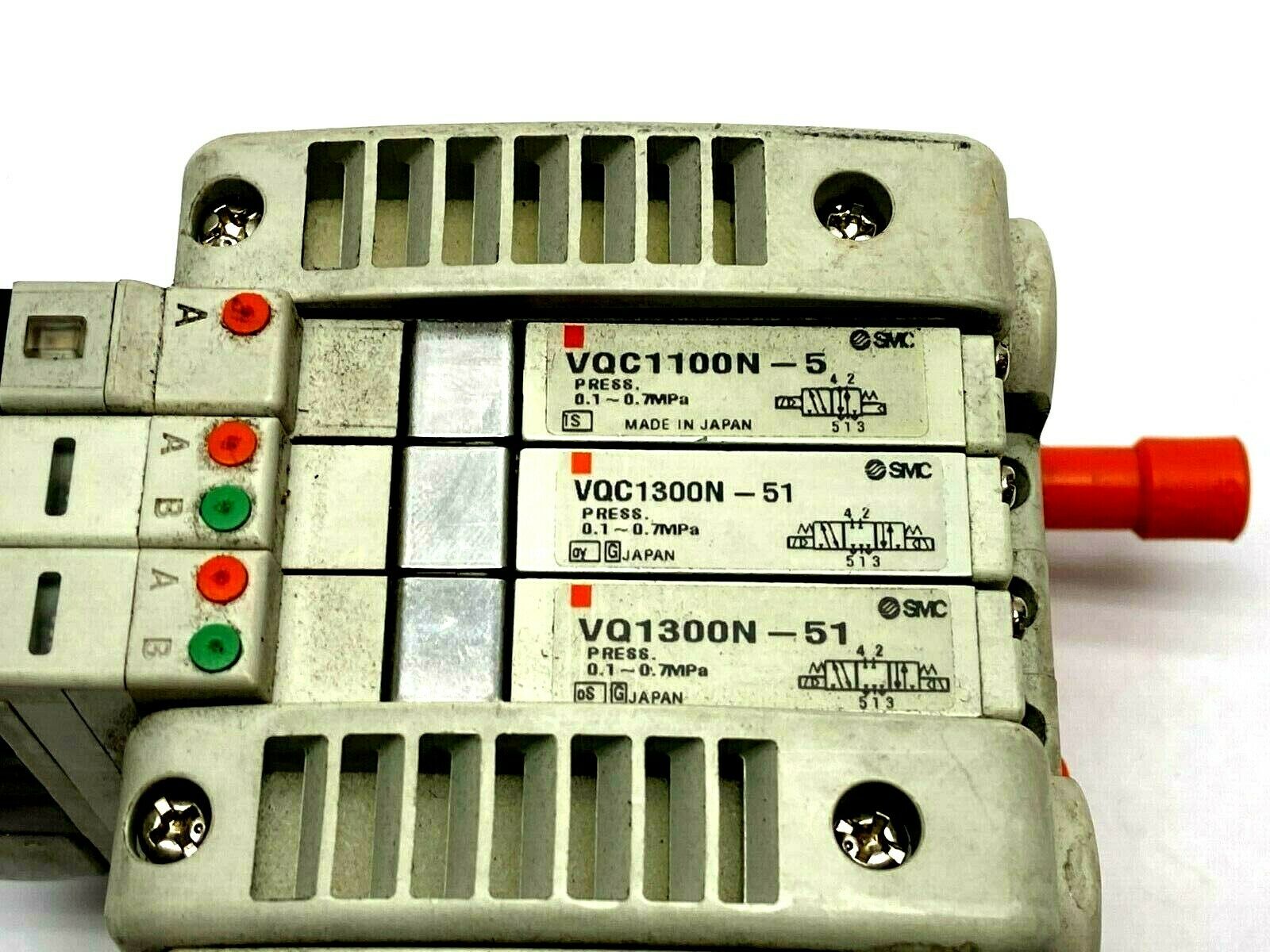 SMC VV5QC11-03MMFD0 D-sub Pneumatic Manifold w/ 3 Solenoid Valves - Maverick Industrial Sales