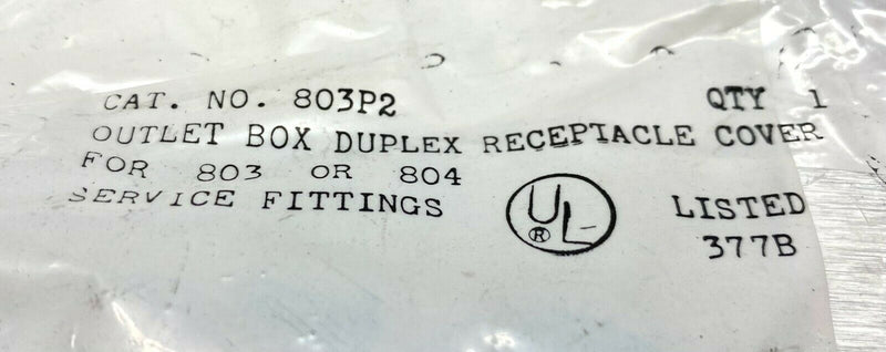 Walker 803P2 Outlet Box Duplex Receptacle Cover LOT OF 2 - Maverick Industrial Sales