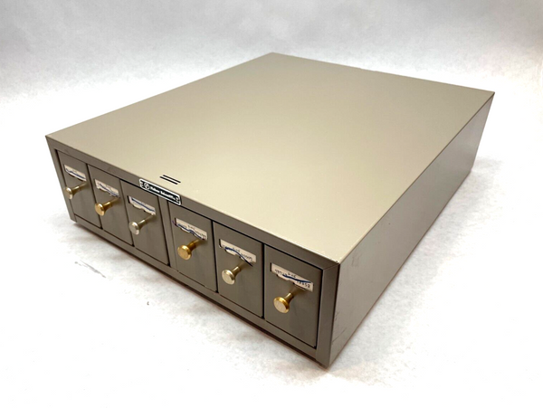 Fisher Scientific Microscope Slide Stackable Storage Cabinet, 6-Drawer, Nickel - Maverick Industrial Sales