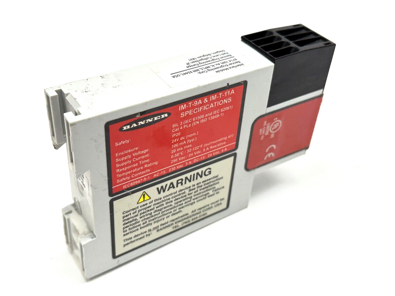 Banner IM-T-9A Light Curtain Safety Relay Module 61425 MISSING CONNECTOR - Maverick Industrial Sales