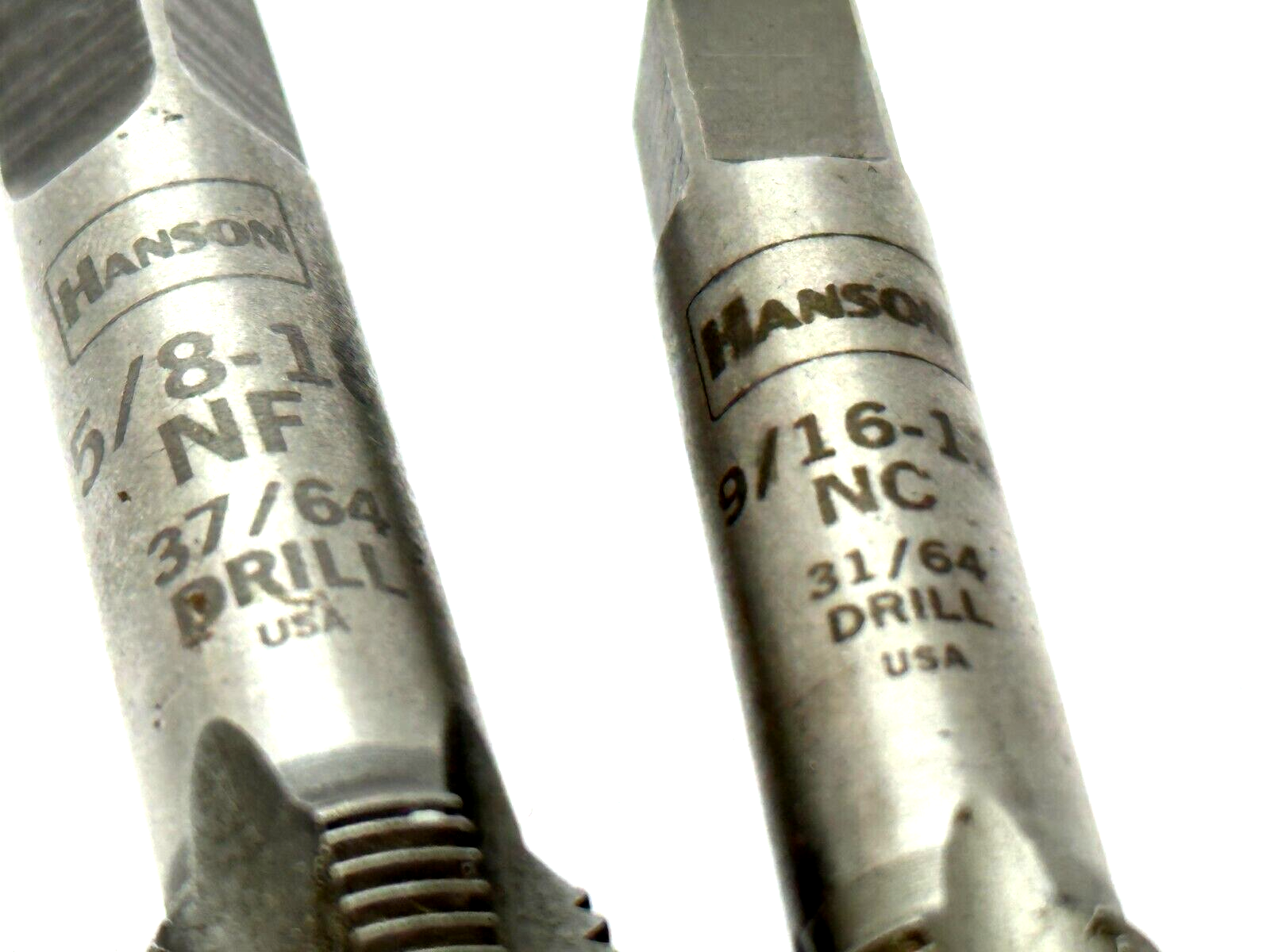9/16-12-NC | Hanson Taps 31/64 Drill & 5/8-18-NF 37/64 Drill - Used - Maverick Industrial Sales