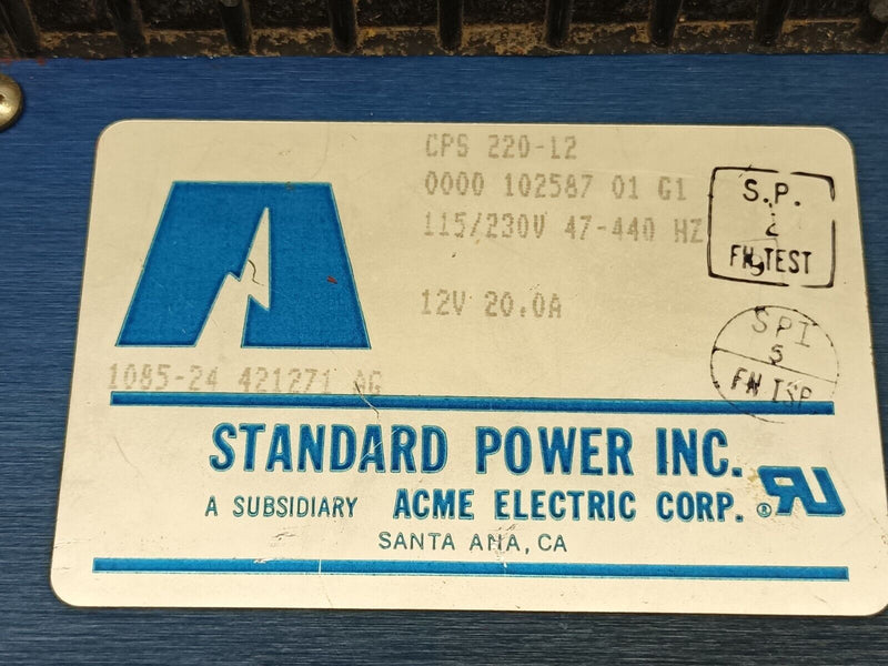 Acme CPS 220-12 Power Supply 115V/230V - 12V 20A - Maverick Industrial Sales