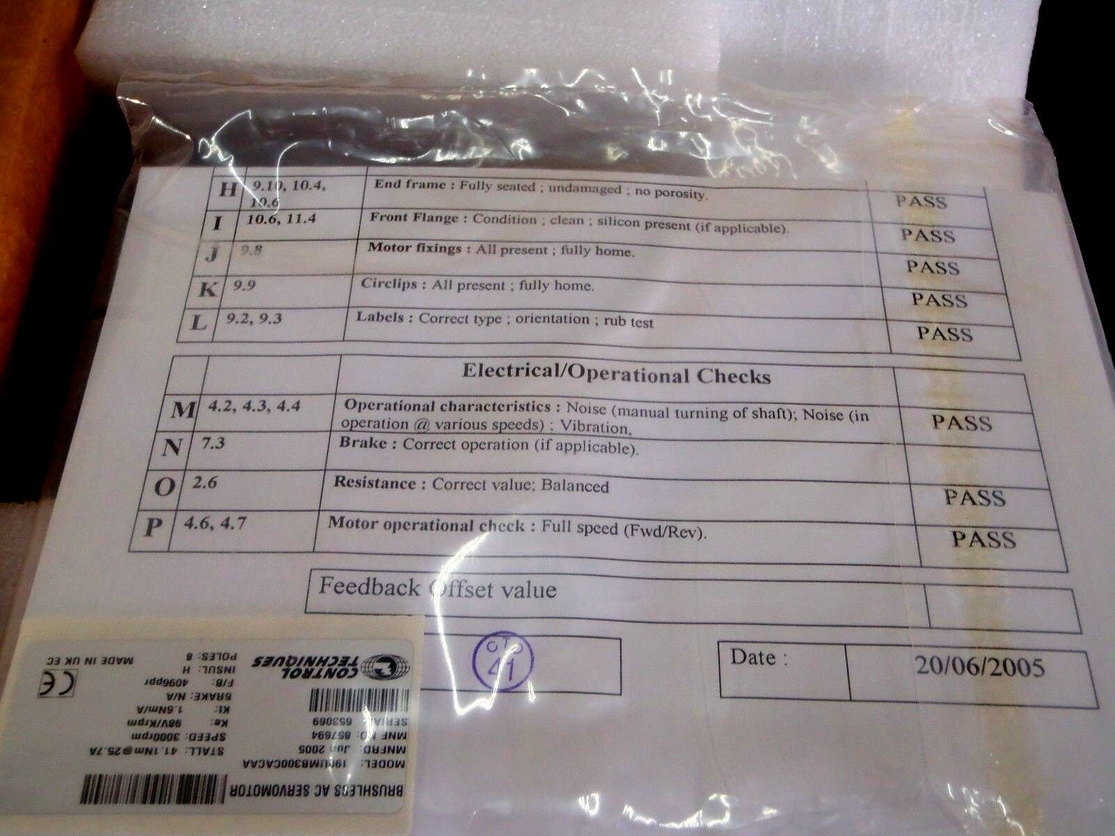 Control Techniques 190UMB301CACAA Brushless AC Servo Motor 3000 RPM - Maverick Industrial Sales
