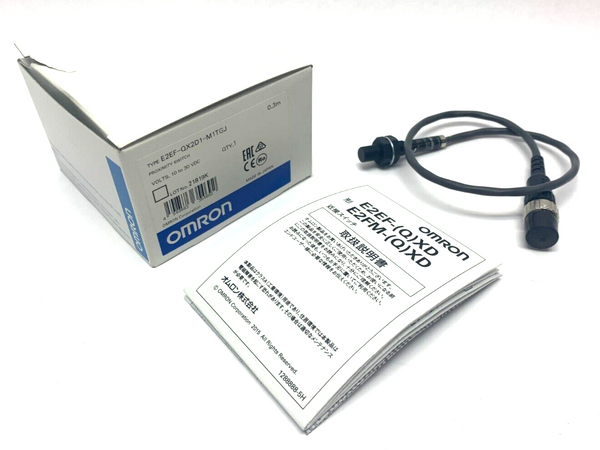 Omron E2EF-QX2D1-M1TGJ Cylinder Proximity Sensor M8 Stainless Housing 2mm Range - Maverick Industrial Sales