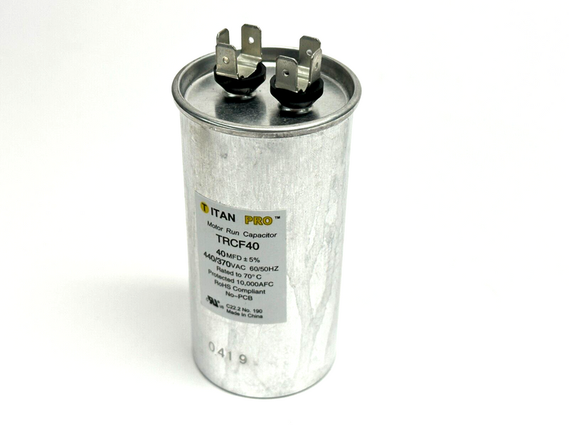 Titan Pro TRCF40 Motor Run Capacitor 40 MFD 440/370VAC - Maverick Industrial Sales