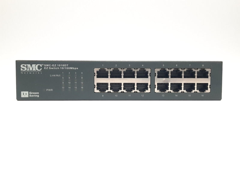 SMC-EZ1016DT Unmanaged Fast Ethernet Switch, 16-Ports RJ-45 10/100 Mbps - Maverick Industrial Sales