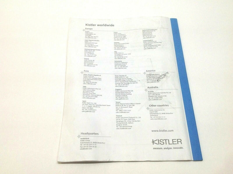 Kistler 002-XXX Instruction Manual for Load Cell Types 9208..., 9212..., 9222... - Maverick Industrial Sales