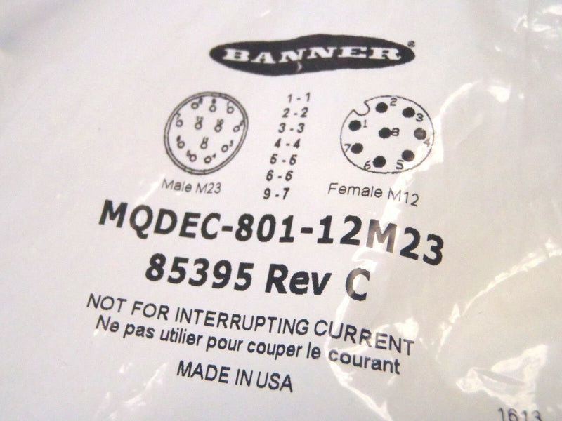 Banner MQDEC-801-12M23 M23 Rev C Cordset 85395 - Maverick Industrial Sales