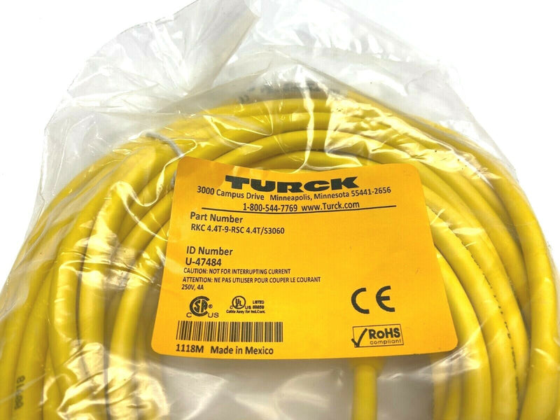 Turck RKC 4.4T-9-RSC 4.4T/S3060 U-47484 Eurofast Molded Cordset - Maverick Industrial Sales