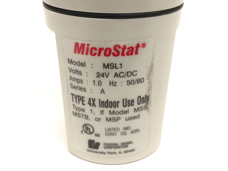 MicroStat MSL1-024R Ser. A Red Status Indicator Stack Light 24V AC/DC 1A - Maverick Industrial Sales