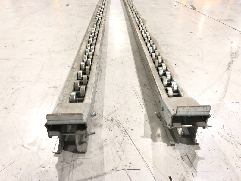 Gravity Flow Rolling Conveyor, 3-3/4"W x 150"L, LOT OF 2 Sections - Maverick Industrial Sales