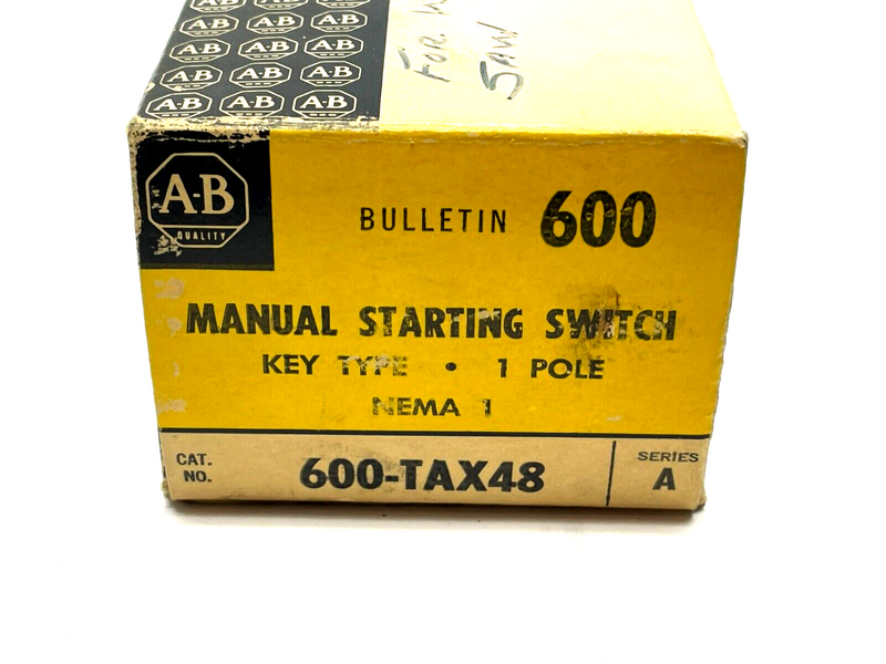 Allen Bradley 600-TAX48 Ser. A Manual Starting Switch 1-Pole - Maverick Industrial Sales