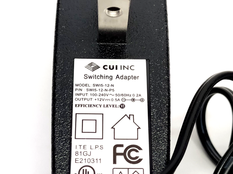 CUI Inc. SW15-12-N-P5 AC/DC Wall Mount Switching Adapter 12V 6W 0.5A LOT OF 2 - Maverick Industrial Sales