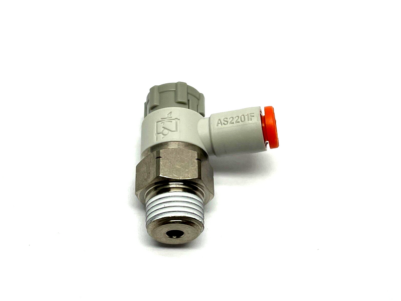 SMC AS2201F Push to Lock Flow Control Fitting 5/32 Tube 1/8" Thread - Maverick Industrial Sales