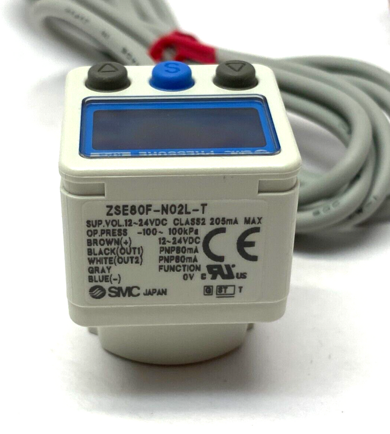 SMC ZSE80F-N02L-T-A Digital Pressure Switch Assembly ZSE80 Series 12-24VDC - Maverick Industrial Sales