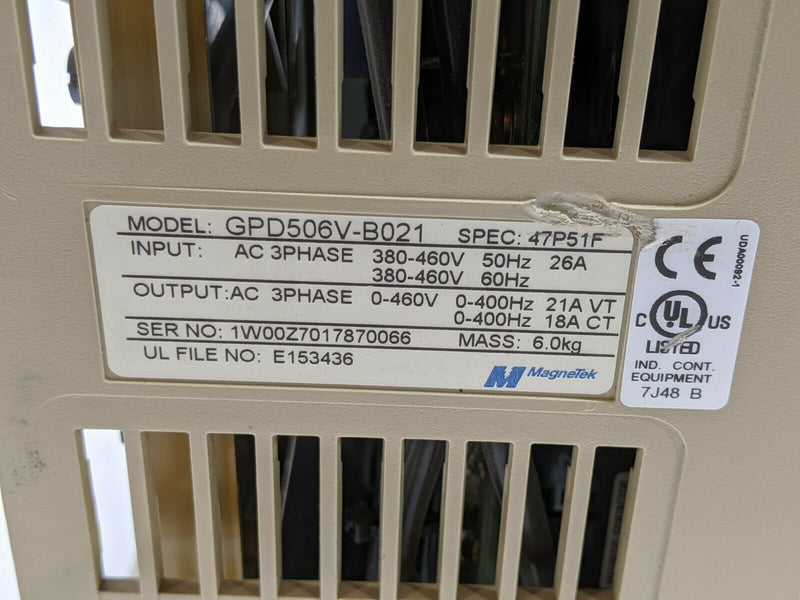 Magnatek GPD506V-B021 AC Drive 3 Phase 47P51F - Maverick Industrial Sales