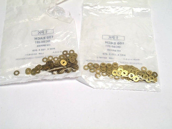 Lot of (183) Superior Washer 531197-7 / MCB5-281 HH Brass 9/32 X .133 X .018 - Maverick Industrial Sales