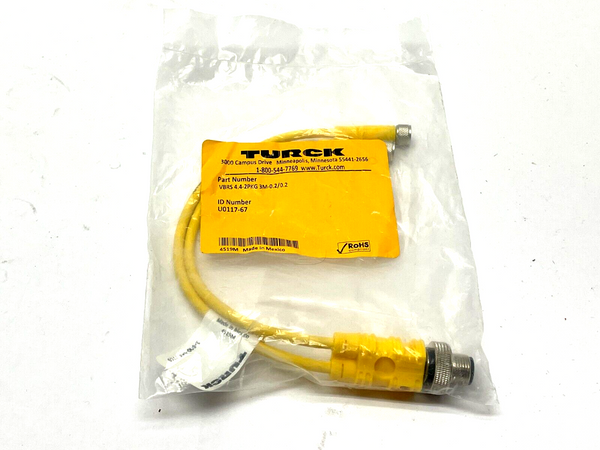 Turck VBRS 4.4-2PKG 3M-0.2/0.2 Cordset Splitter U0117-67 - Maverick Industrial Sales