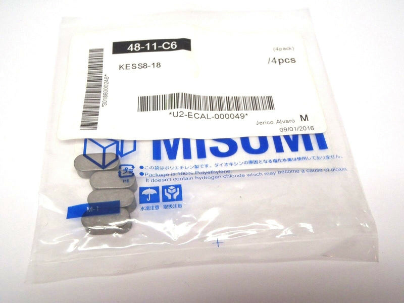 Bag of 4 Misumi KESS8-18 Parallel Keys UB-9545 - Maverick Industrial Sales