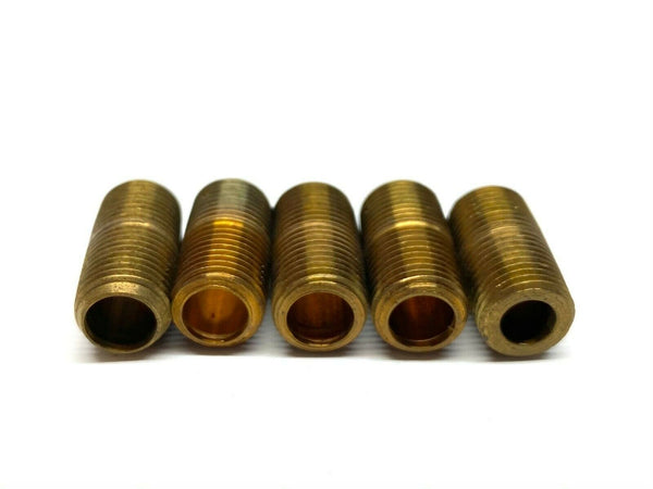 Pipe Nipple Close Threaded Brass 1/8" NPT x 3/4" LOT OF 5 - Maverick Industrial Sales