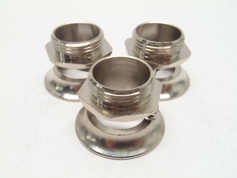 Chrome Bellmouth Cable Clamp Approx 3/4" Cable Opening LOT OF 3 - Maverick Industrial Sales