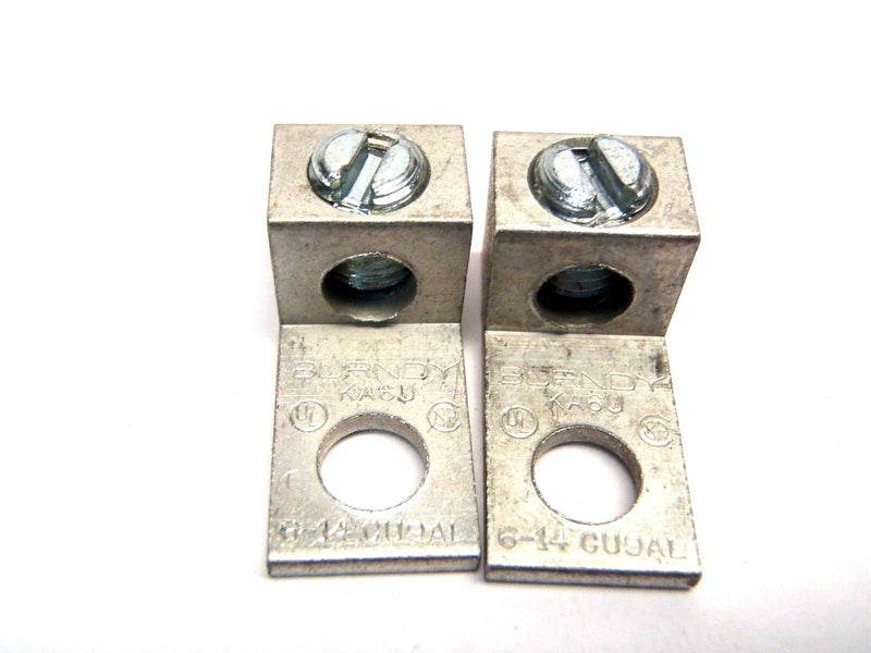 Lot of (2) Burndy KA6U 1.06" Aluminum Mechanical Connector Lug 6-14 AWG - Maverick Industrial Sales