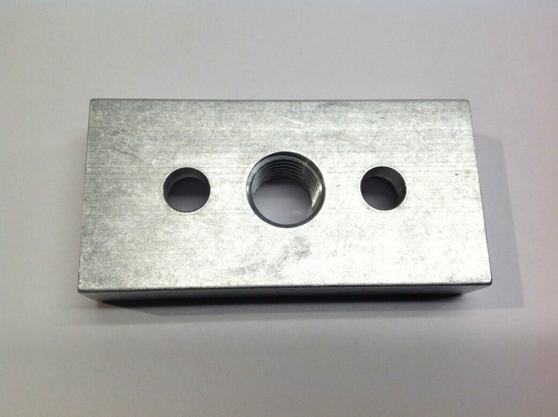 MK 80mm x 40mm x 15mm Flow Plate With 1/4" Female 2 x 1/8" Countersink - Maverick Industrial Sales