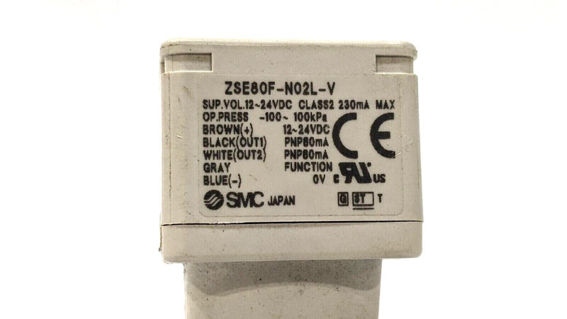 SMC ZSE80F-N02L-V Vacuum Switch Assembly CABLE CUT SHORT - Maverick Industrial Sales