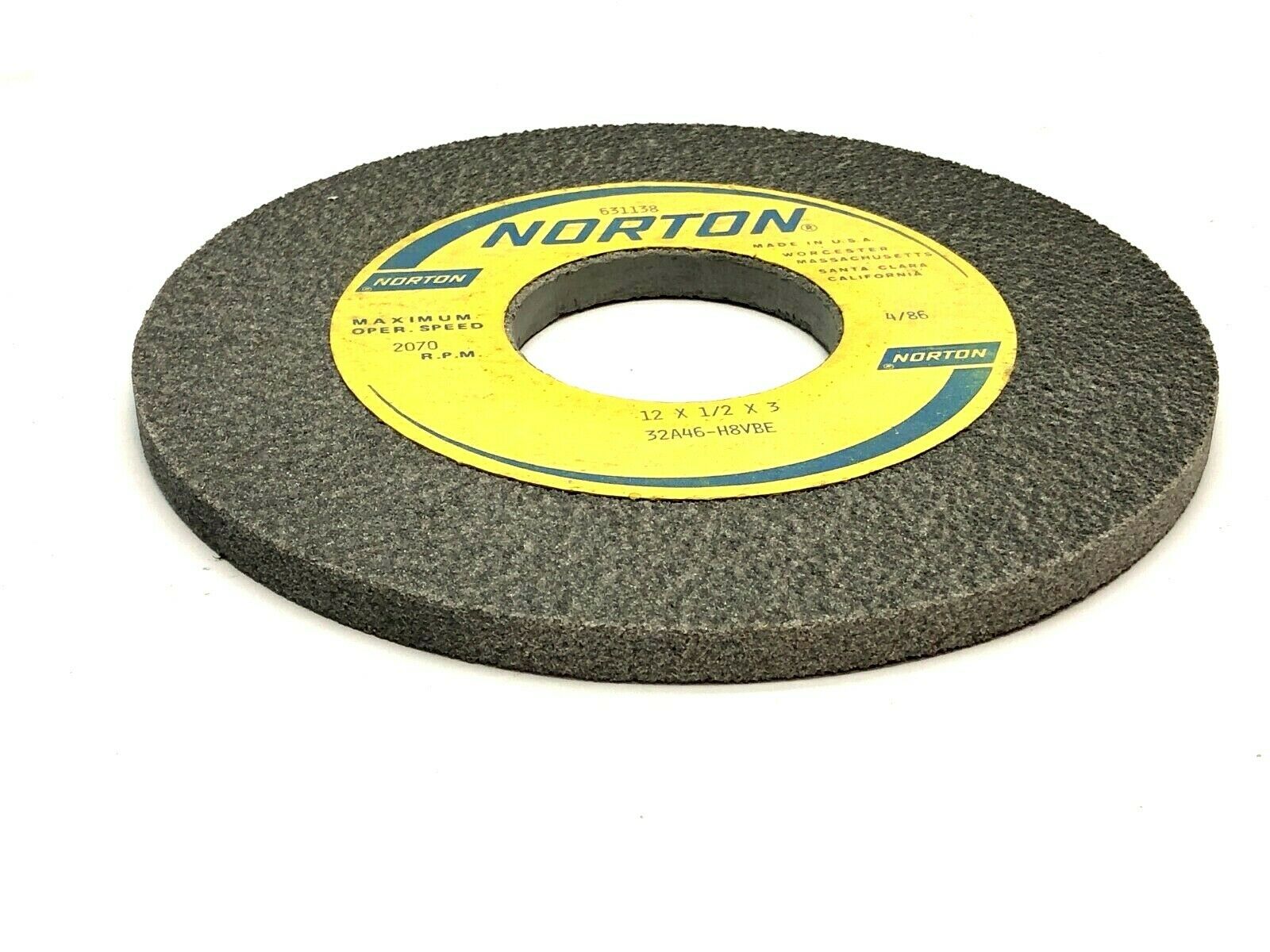 Norton 32A46-H8VBE Grinding Wheel 3" Bore 2070 RPM - Maverick Industrial Sales