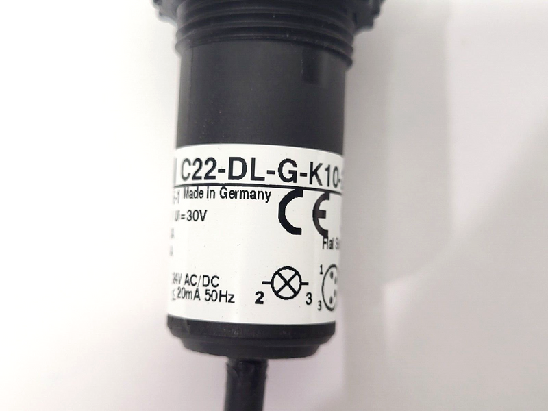 Eaton C22-DL-G-K10-24-P31 Compact Illuminated Pushbutton M9 Connector 24VDC - Maverick Industrial Sales