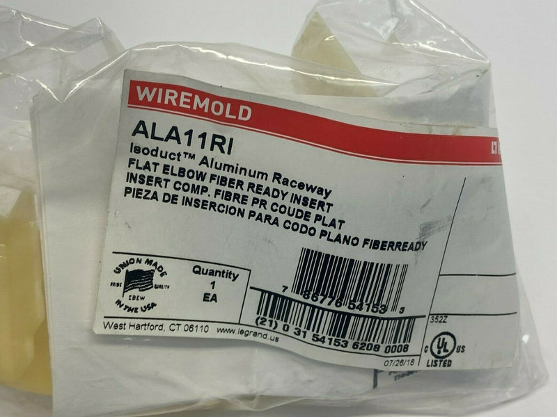 Wiremold ALA11RI Isoduct Aluminum Raceway Flat Elbow Fiber Ready Insert LOT OF 2 - Maverick Industrial Sales
