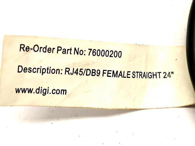 Digi 76000200 RJ45 To Female Straight DB9 24" Length 61070024 E - Maverick Industrial Sales