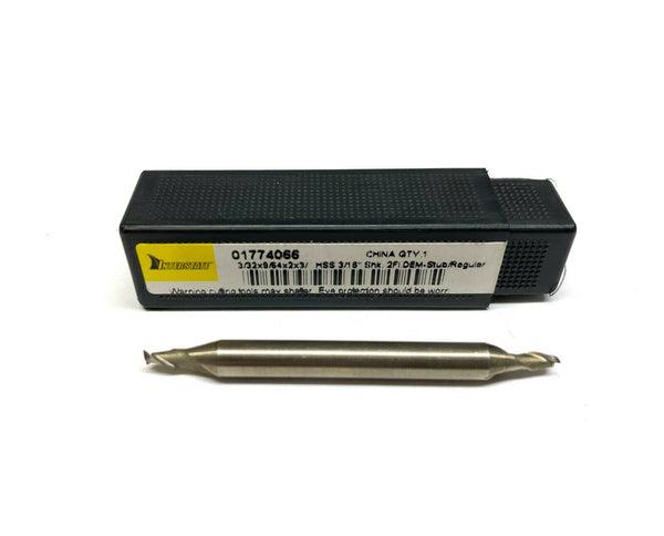 Interstate 01774066 Double End Stub End Mill Cutter 3/32"x9/64"x3 HSS 3/16" - Maverick Industrial Sales