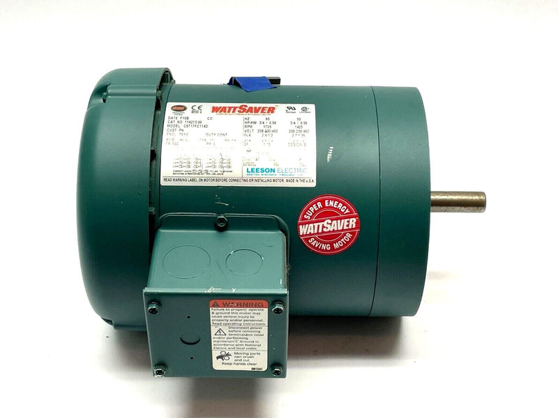 Leeson 114213.00 Electric Motor 3/4HP 1725RPM 3PH 5/8" Shaft C6T17FC114D - Maverick Industrial Sales