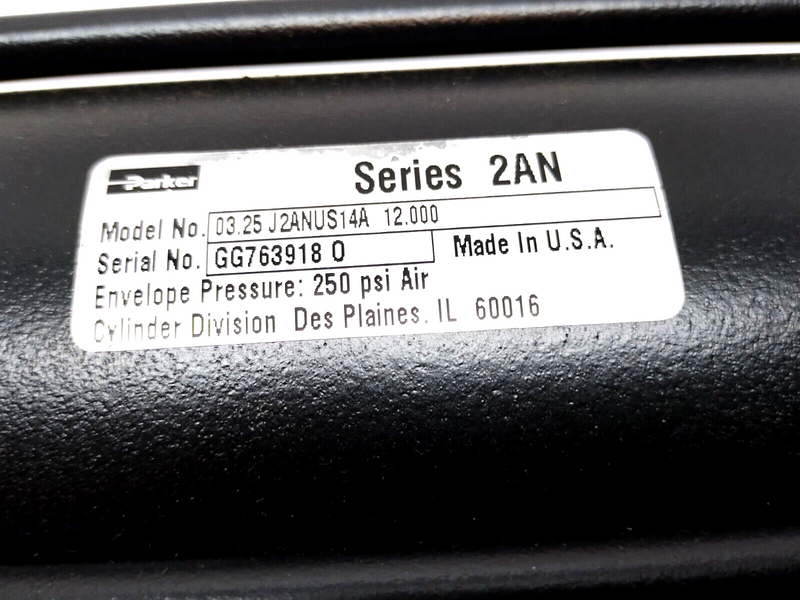 Parker 03.25 J2ANUS14A 12.00 2AN Heavy-Duty Air Cylinder 3.25" Bore 12" Stroke - Maverick Industrial Sales